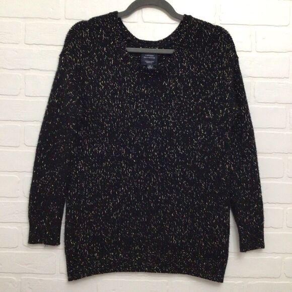AEO vintage boyfriend black gold knit American eagle outfitters sweater in small - Picture 4 of 11